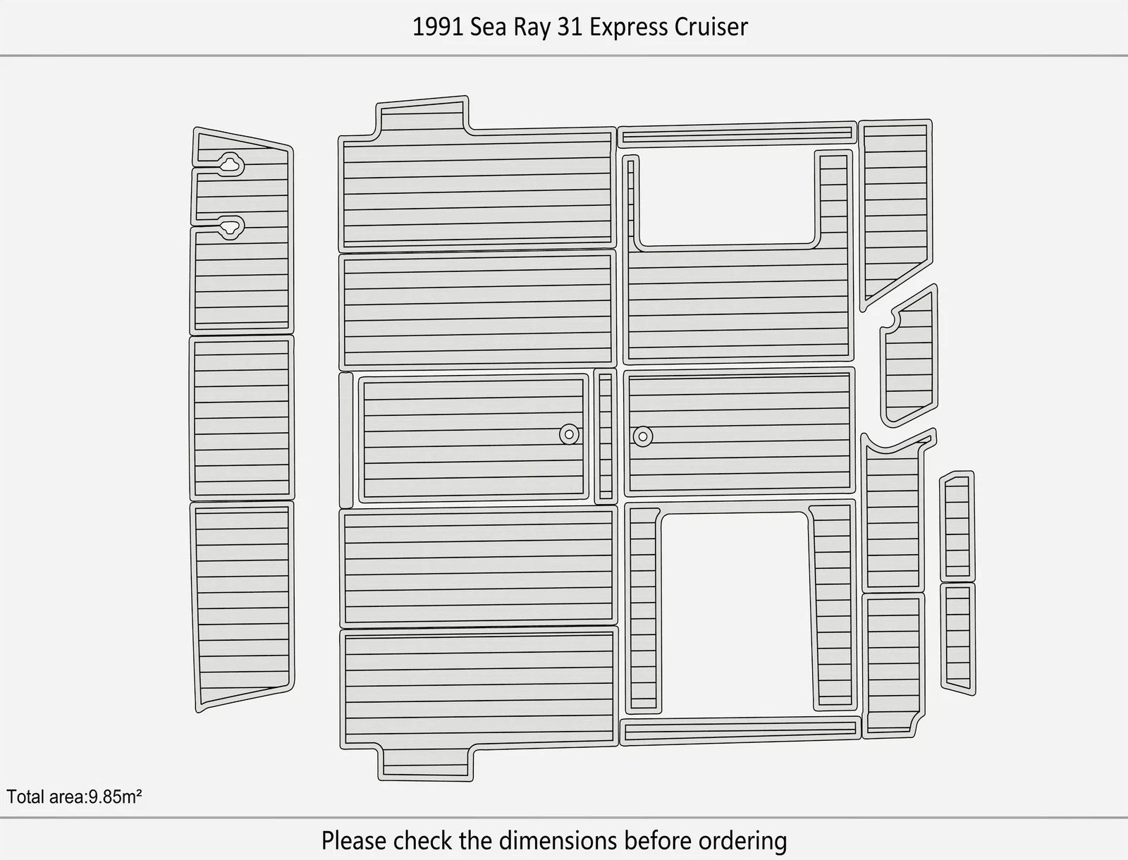 EVA Foam Pad Floor for Sea Ray 31 Express Cruiser (1991)