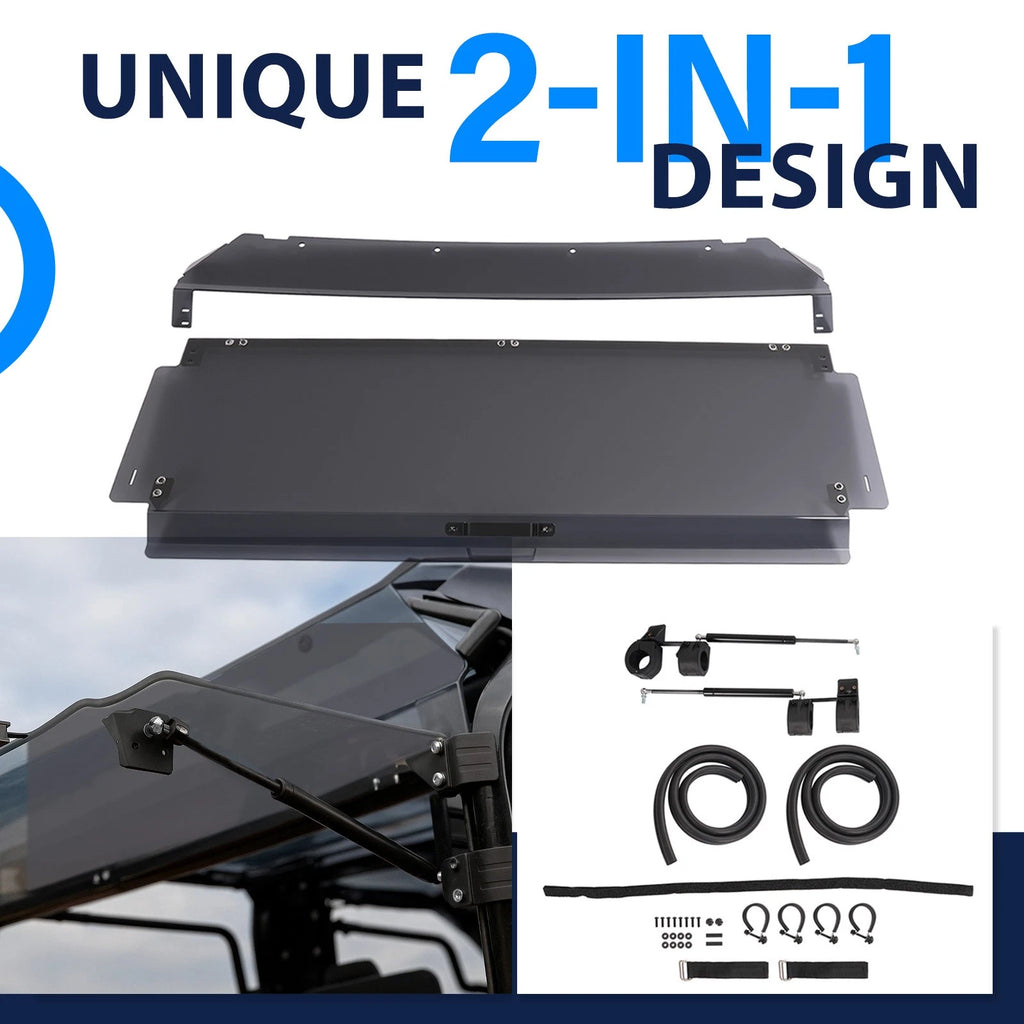 Rear Smoke Windshield for Honda Pioneer 1000-5 (2016–2023) w/ Install Kit