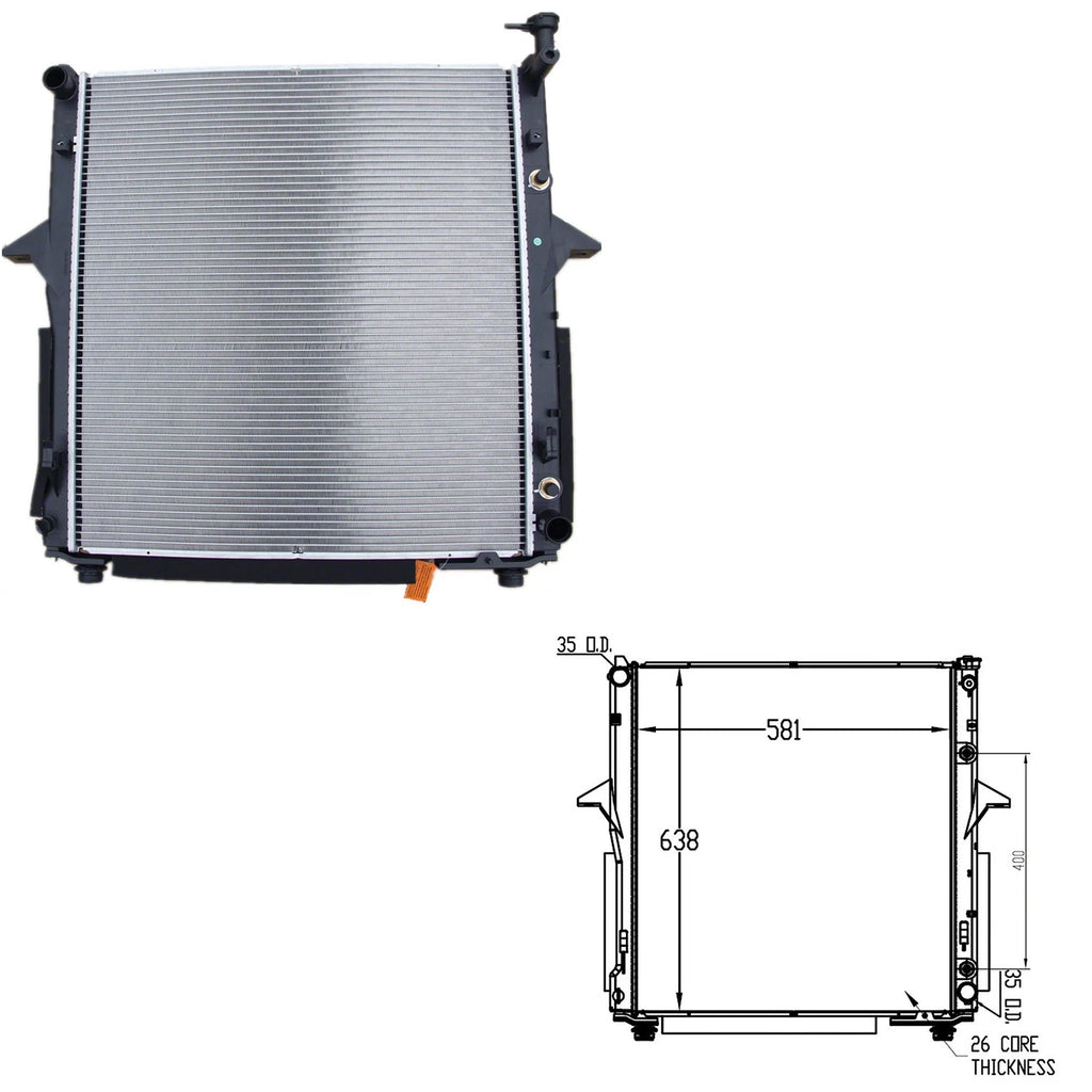 Replacement Plastic/Aluminum Radiator For 2007-2009 Kia Sorento