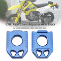 CNC Rear Chain Adjuster Axle Block for Suzuki DRZ400SM 400S 400E (2005–2024) Blue