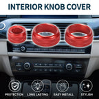 Switch Knob Cover for BMW 1 2 3 3 Series 4 Series Red 3 Pcs