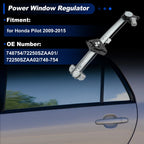 Front Left Power Window Regulator with Motor for Honda Pilot (2009–2015) No.748754