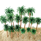15x Mini Coconut Palm Trees for Model Train Diorama HO O N Z Scale