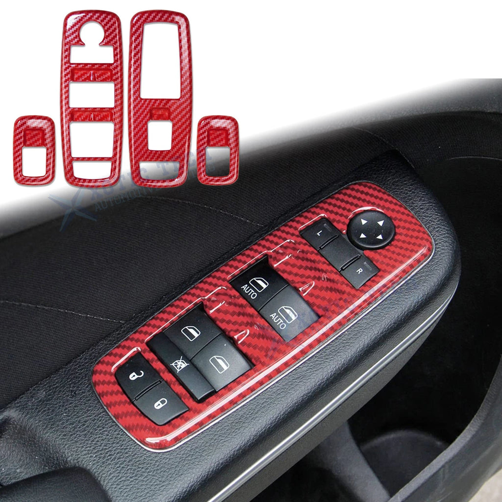 Carbon Fiber ABS Window Lift Control Panel Cover for Dodge Charger (2015–2021)