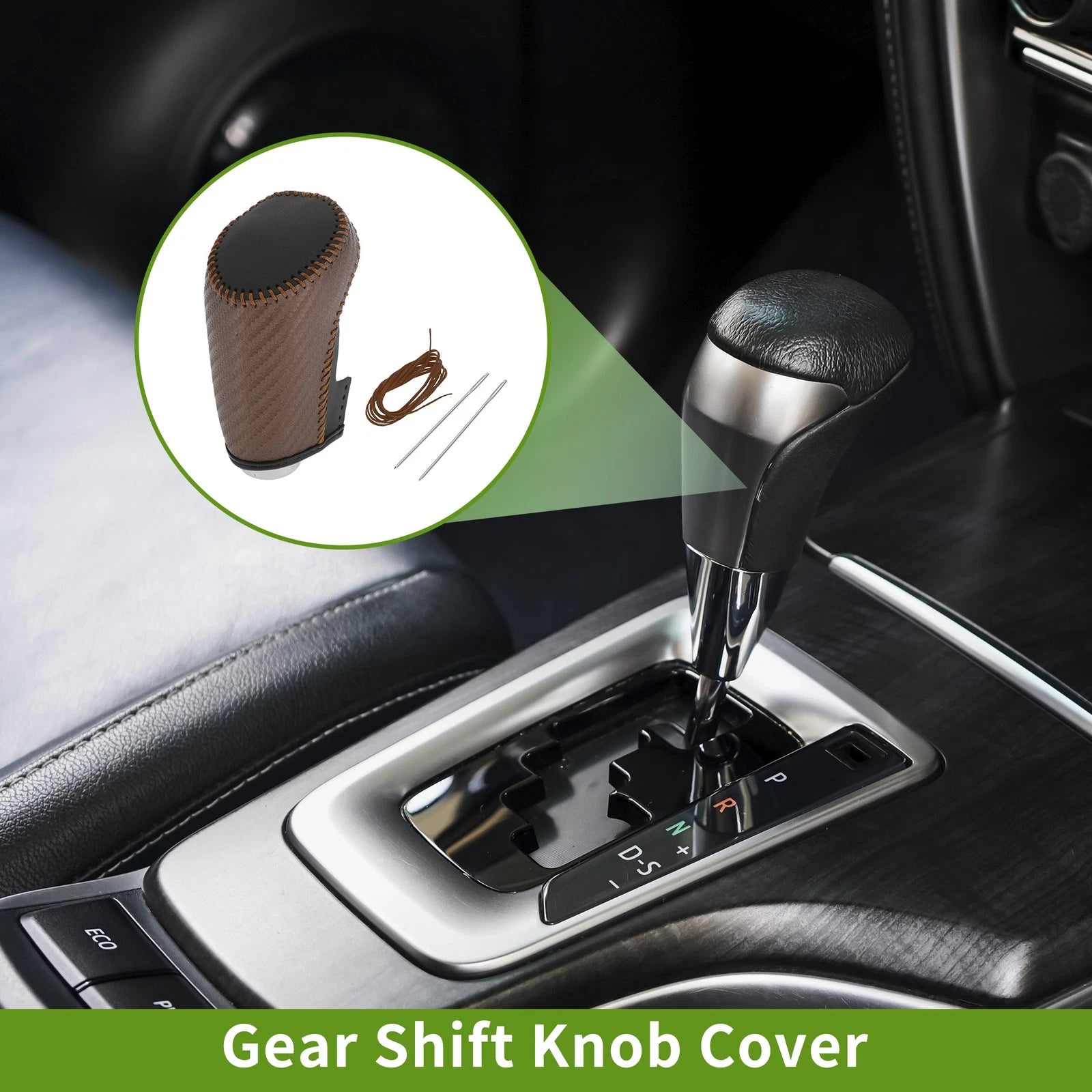 Gear Shift Knob Cover for Chevrolet Malibu (2016–2023) Brown Carbon Fiber