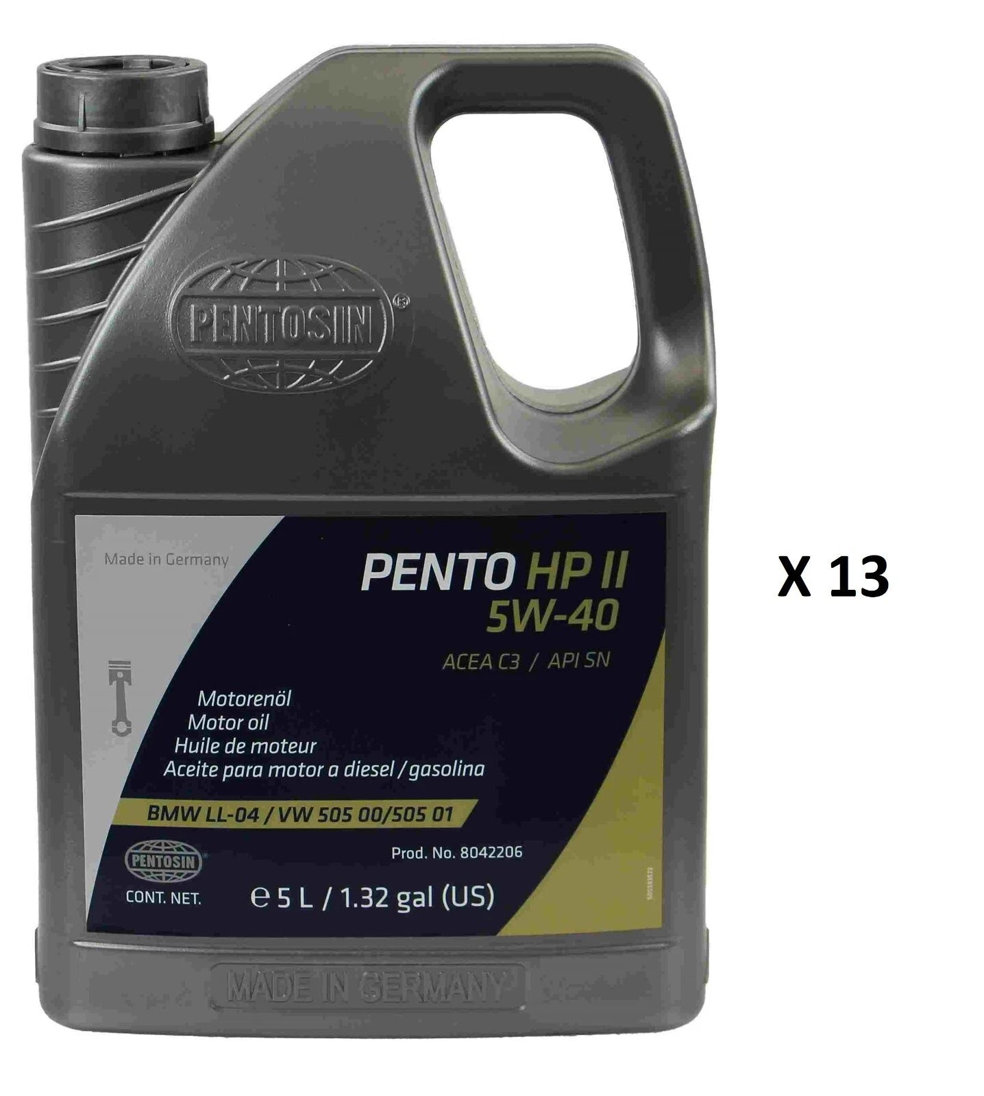 Set of 13 Pentosin HP II 5W-40 Synthetic Motor Oil for (5L)