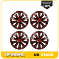 Set of 4 Wheel Covers for R16 Tire (Black & Red)