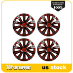Set of 4 Wheel Covers for R16 Tire (Black & Red)
