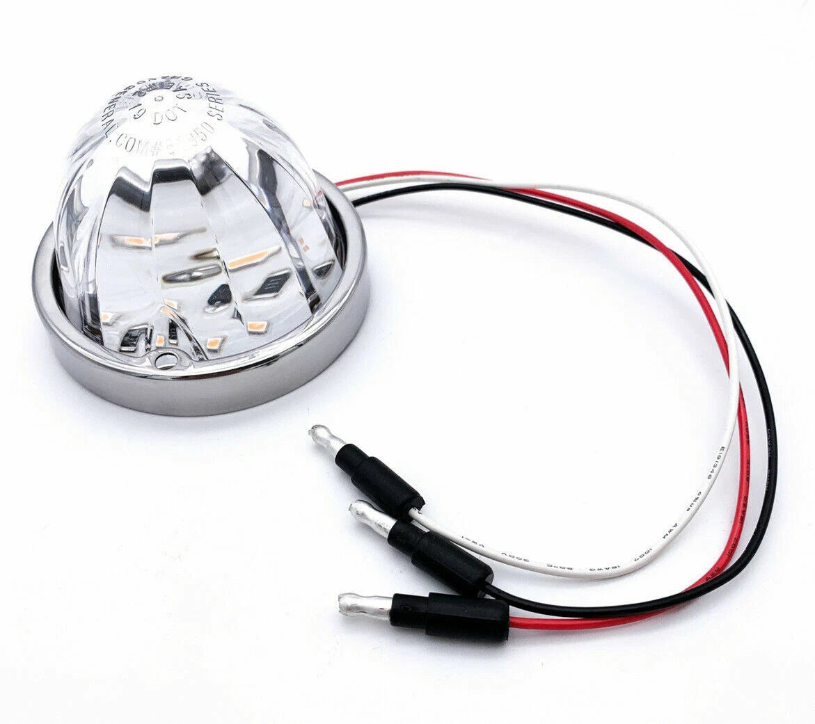 Turn Signal Clearance Light Red LED Clear Lens with Base for Universal (1990–2025)