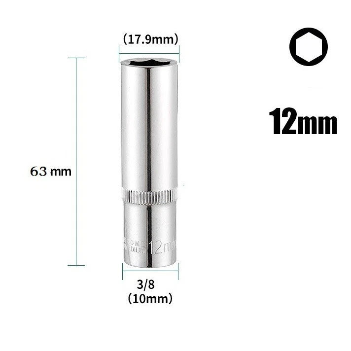 Deep Socket Adapter for Professional Use (Chromium Vanadium Steel)