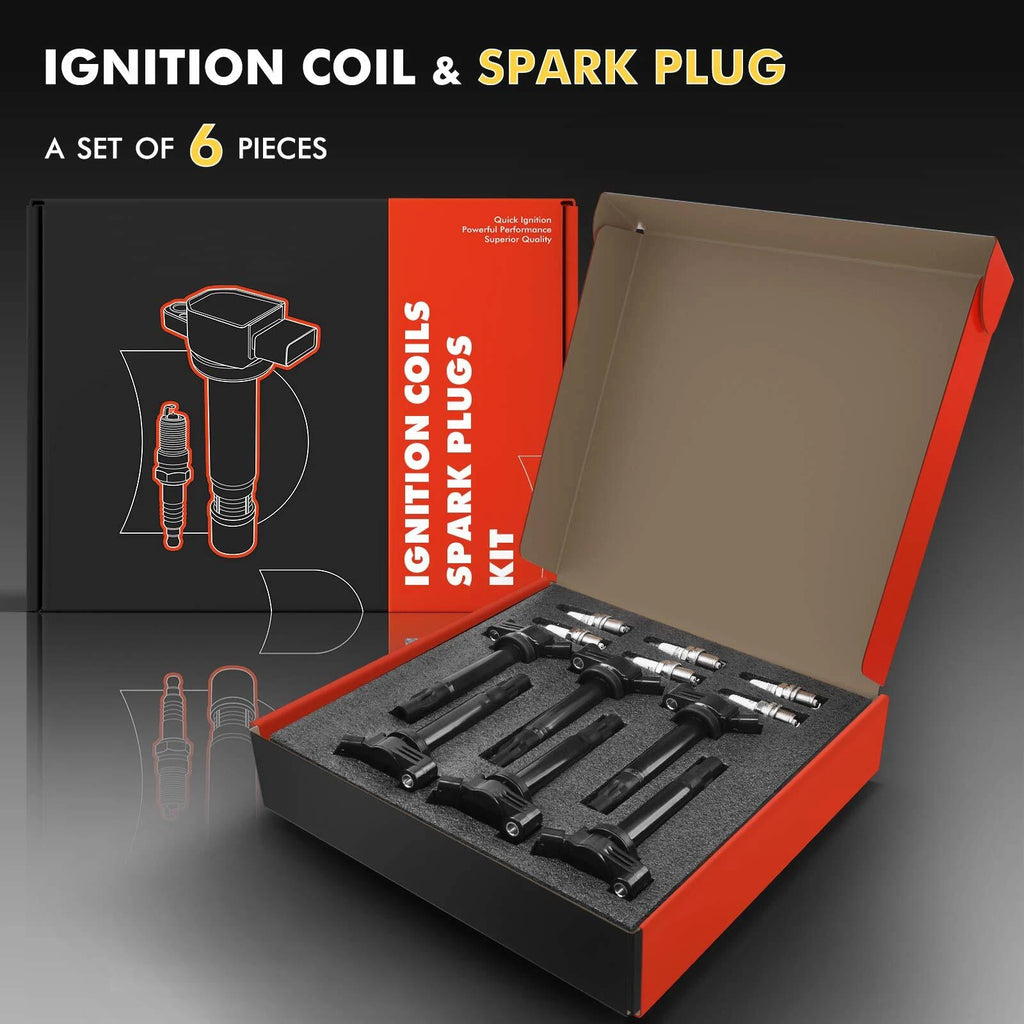 6x Ignition Coil & 6x Iridium Spark Plug for Toyota Sienna (2004-2004)