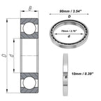 Deep Groove Ball Bearing 70x90x10mm for Scooter Skateboard (P0)