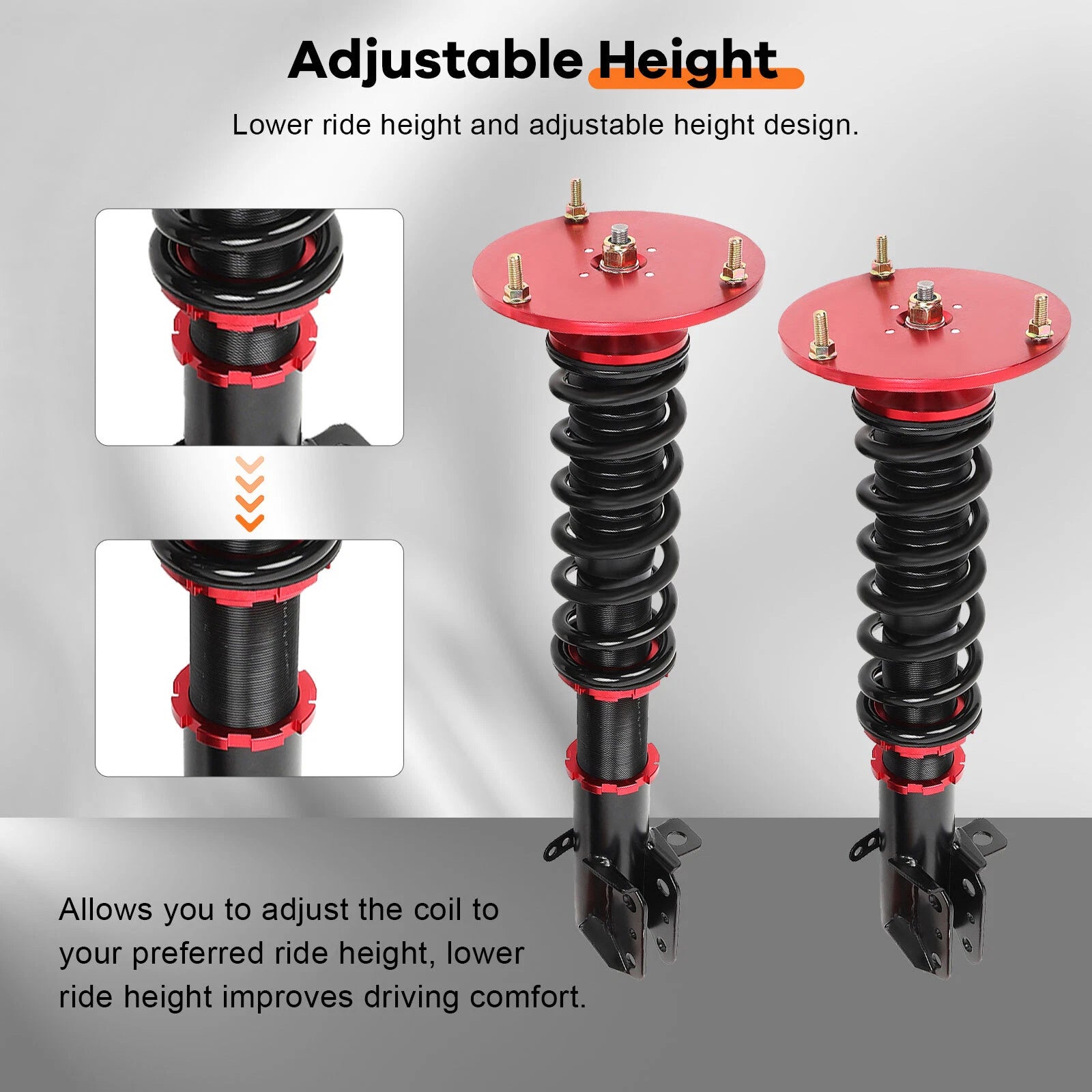 Coilovers for Dodge Neon SRT-4 (2003-2005) Adjustable Height Red Shocks