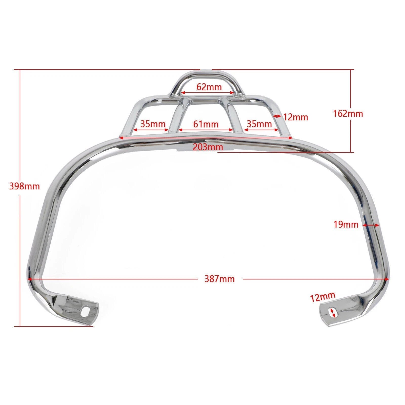Chrome Rear Luggage Rack Grab Handle for Vespa GTL, GTV, GTS, Super, HPE (125-300)
