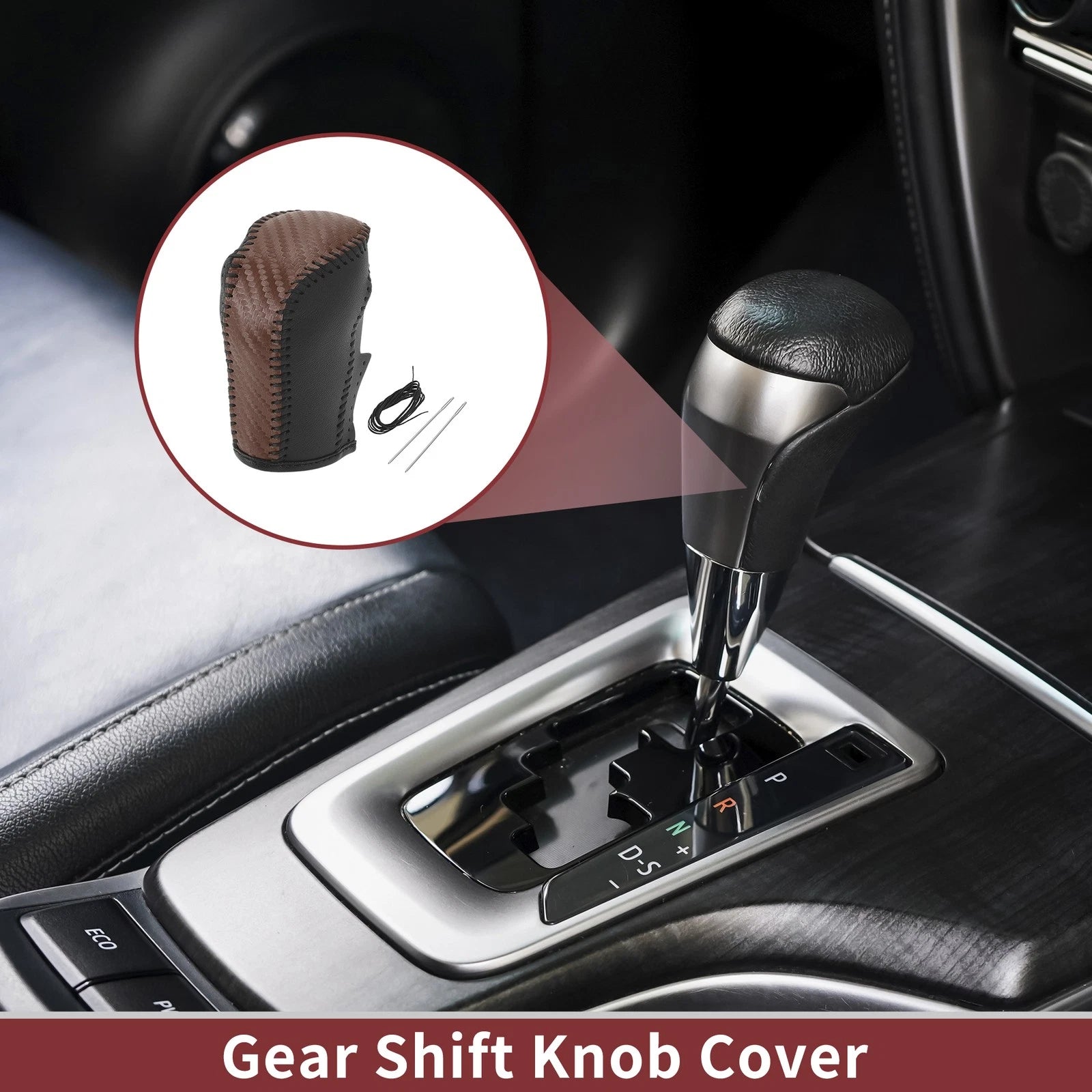 1 Pc Gear Shift Knob Cover for Honda Inspire (2023) Brown Faux Leather