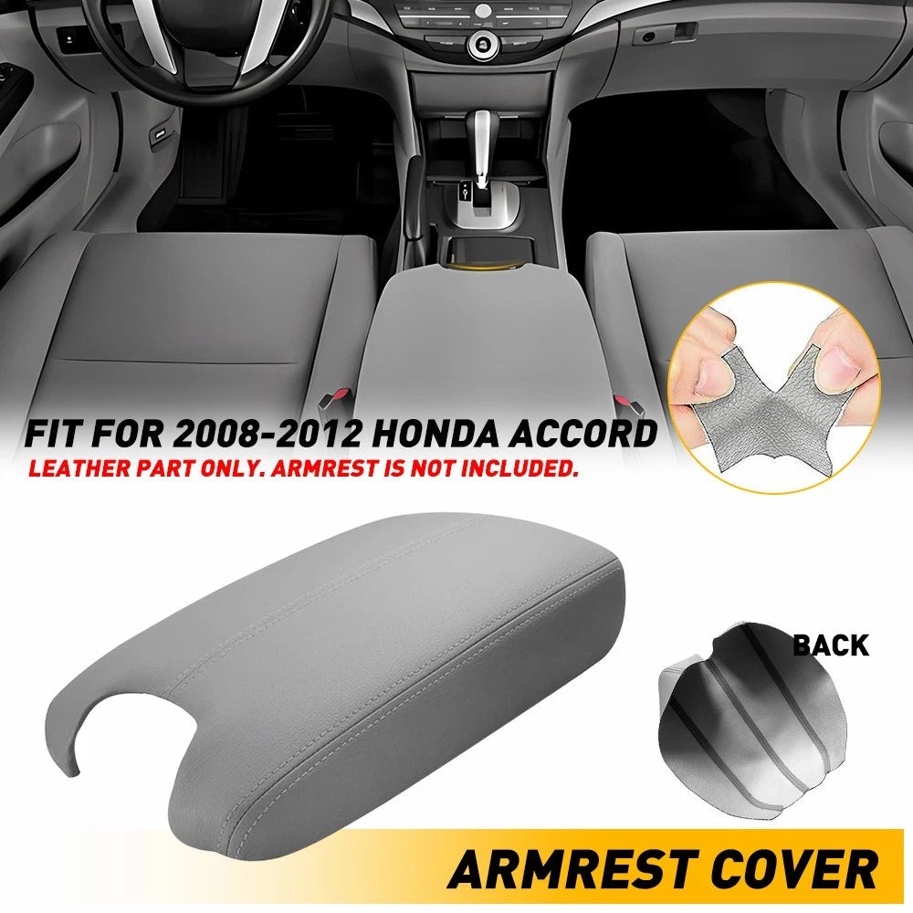 Center Console Armrest Lid Cover for Honda Accord (2008–2012) Gray Leather