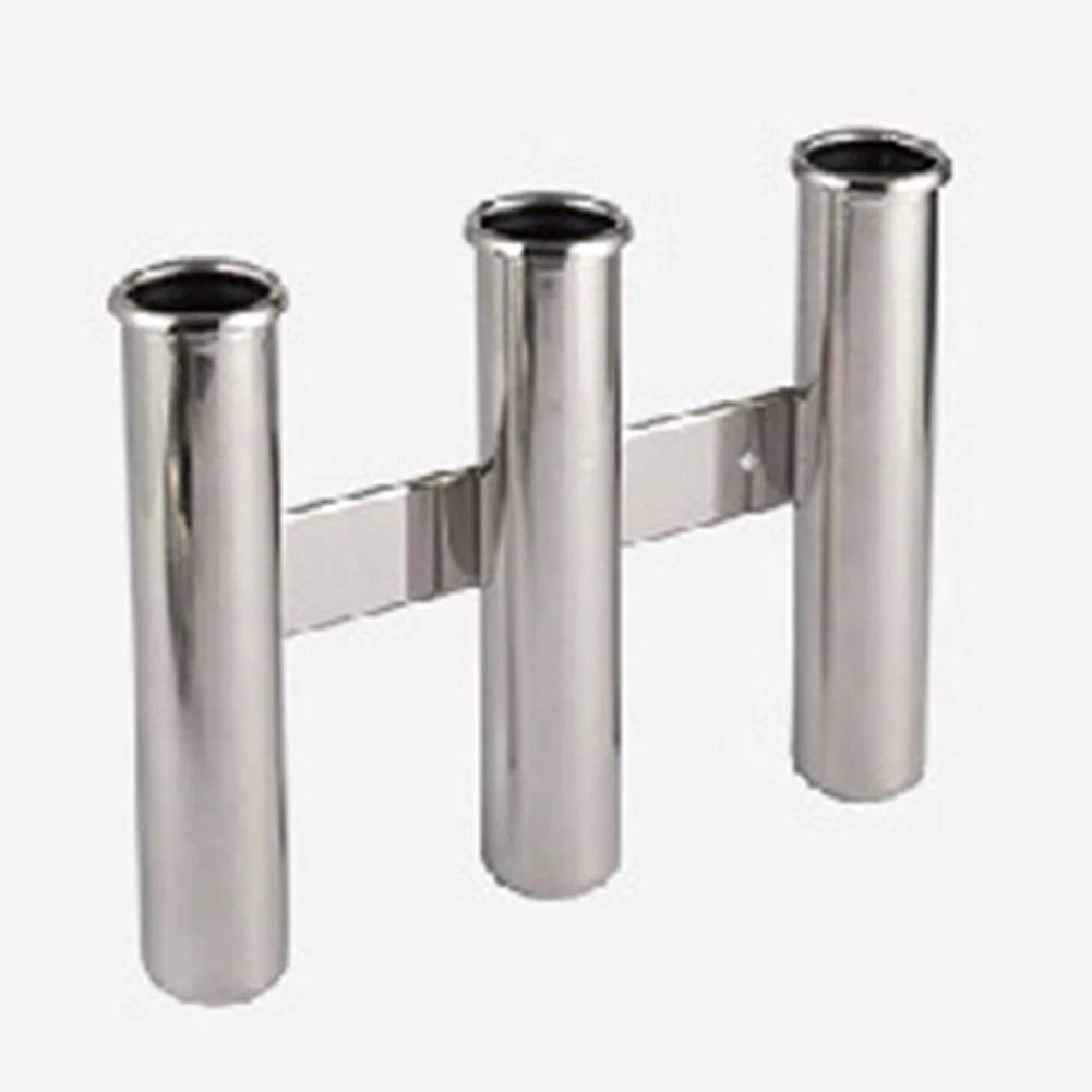 Triple Rod Holder for Boats Yachts Marine Docks (Stainless Steel)