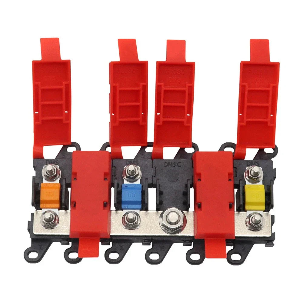 5-Way Fuse Holder Block with 30A, 60A, 100A Fuses for Car Distribution