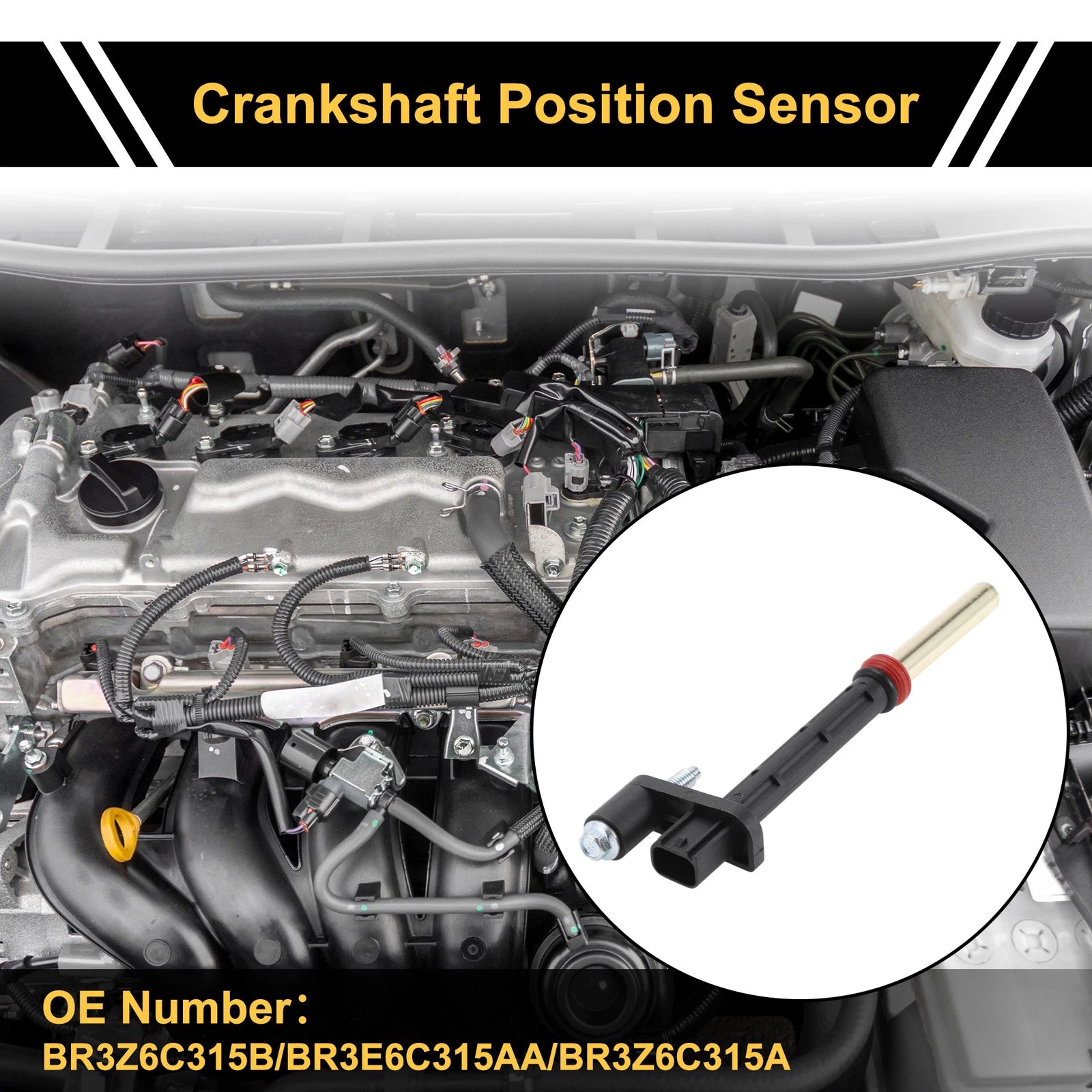 1 Pc Crankshaft Position Sensor No.BR3Z6C315B for Ford F-150 (2011–2017)