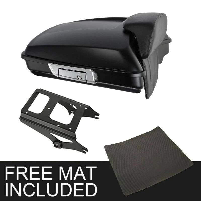 Matte Black Razor Trunk Backrest Mount Rack for Harley Road Glide (2009–2013)