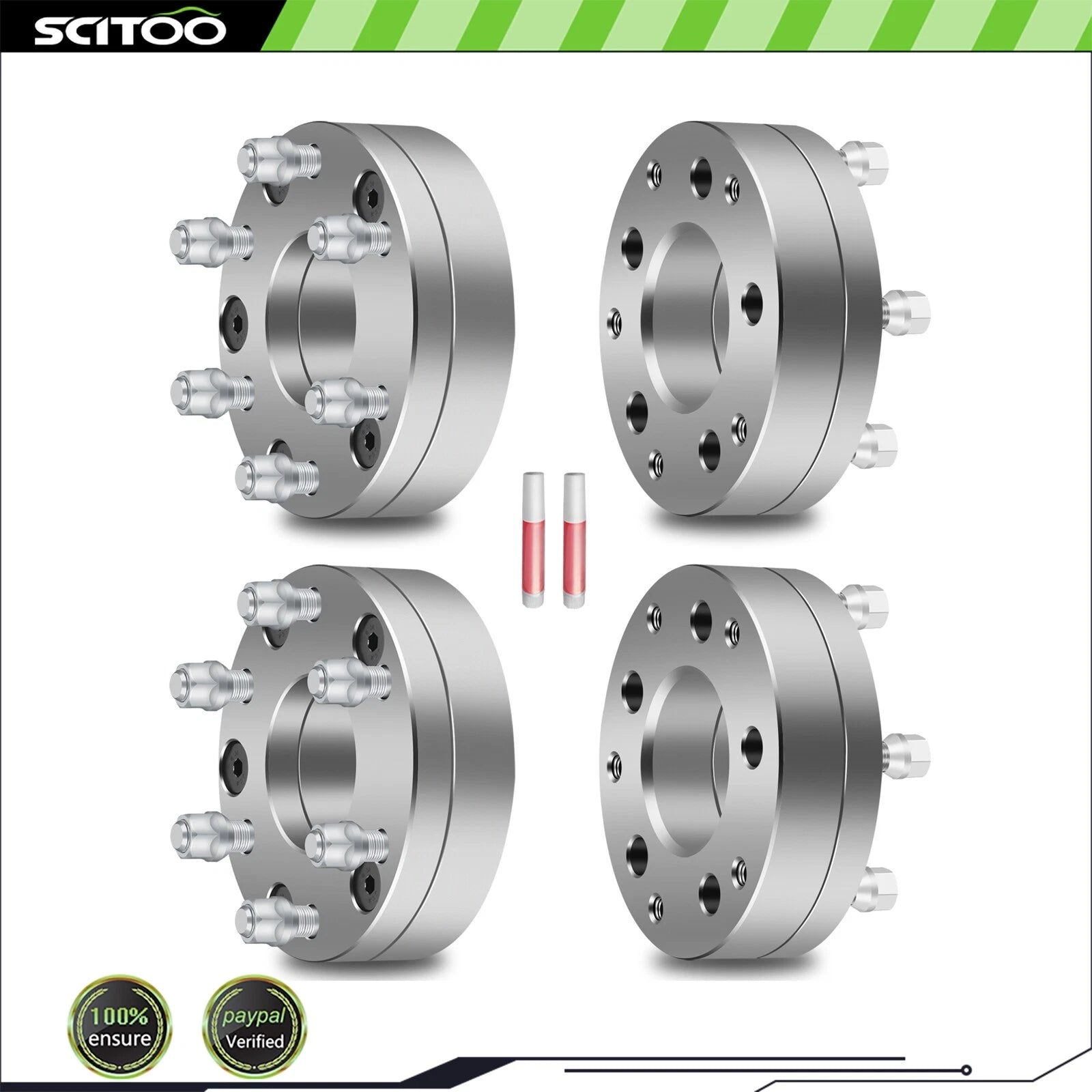 4X 5x5 to 6x5.5 2" Wheel Spacers 14x1.5 for Chevy GMC C1500 Dodge Durango Jeep (1999–2023)