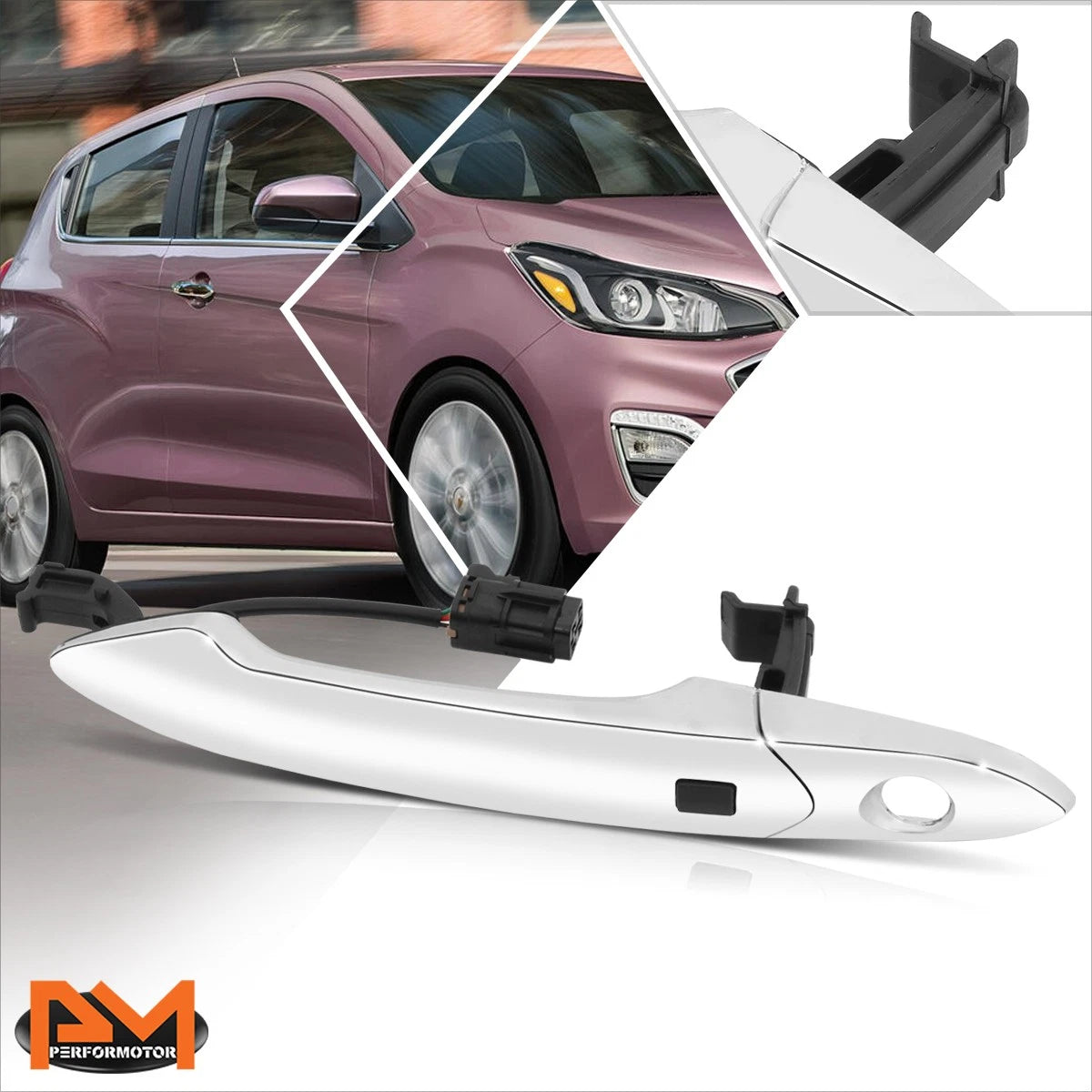 Front Left/Right Door Handle for Chevy Spark (2016–2022) w/ Keyhole, Smart Entry