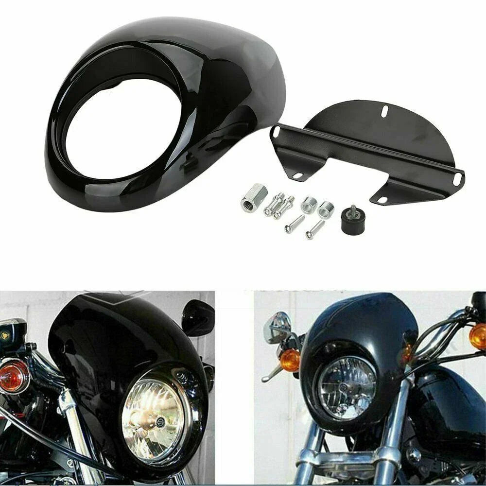 Headlight Cowl Fairing Light Cover for Harley Sportster XL883 XL1200 (2004-2023)