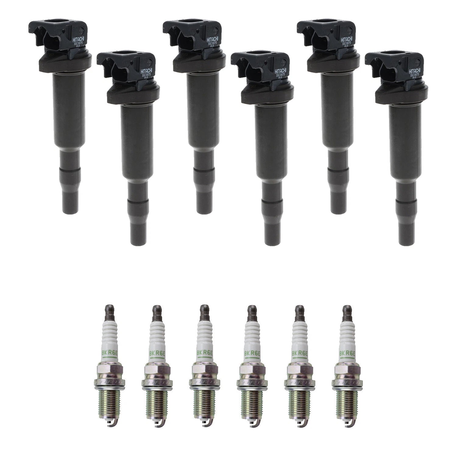 Set of 6 Ignition Coils & NGK Spark Plugs for BMW 325Ci 325i (2001–2006)