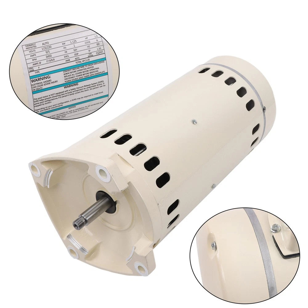 1.5 HP Pool Pump Motor for Square Frame Flange (56Y)