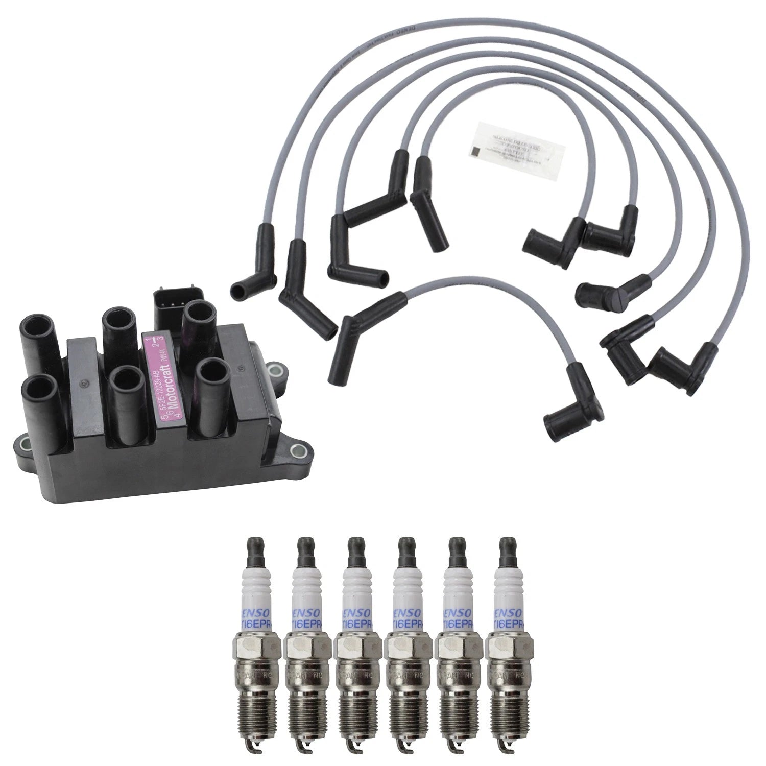 Set of 6 Hitachi Ignition Coils & Denso Iridium Spark Plugs for Taurus V6