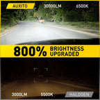 2X H4 9003 LED Headlight Bulbs for High Low Beam (60000LM)