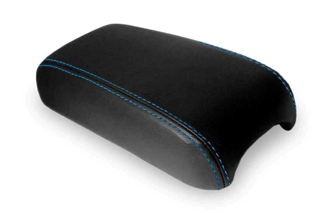 Console Lid Pull Over Cover Leather for Chevrolet Cavalier (2000–2005) Blue Stitch