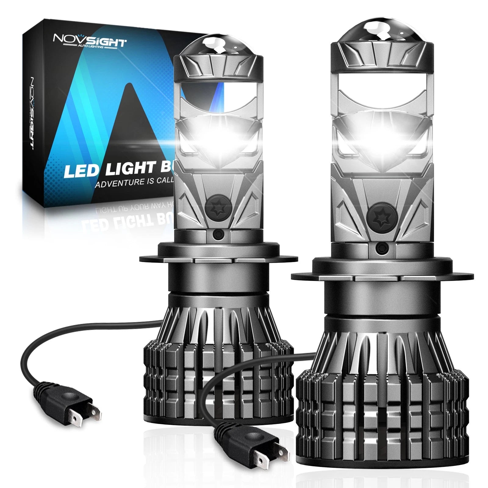 H7 LED Headlight Bulbs for NOVSIGHT (40000LM, 6500K, High Low Beam)