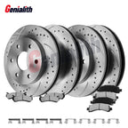 Set of 4 Front and Rear Brake Rotors and Pads for Chevy GMC Suburban Avalanche Yukon (2000–2006)