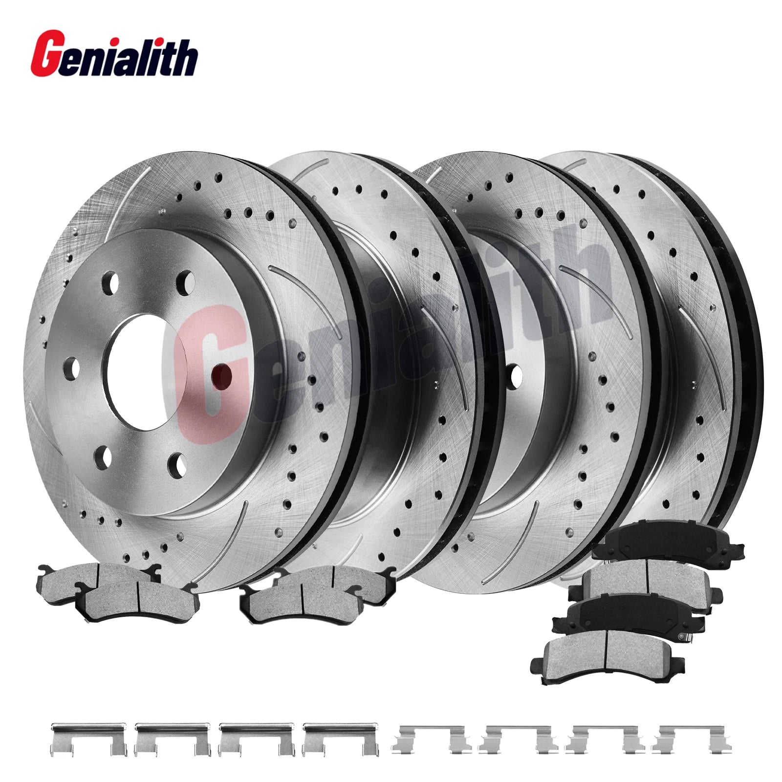 Set of 4 Front and Rear Brake Rotors and Pads for Chevy GMC Suburban Avalanche Yukon (2000–2006)