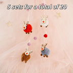Pom Decoration Pendant for Christmas Tree Adorable Reindeer