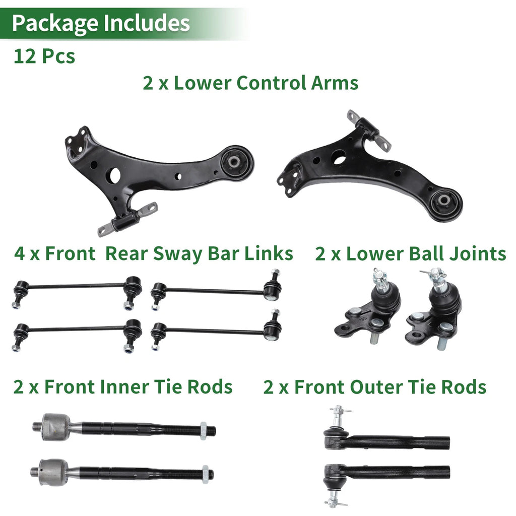 12pcs Front Suspension Kit Lower Control Arm for Toyota Camry (No. ES80602/K750011)