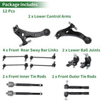 12pcs Front Suspension Kit Lower Control Arm for Toyota Camry (No. ES80602/K750011)
