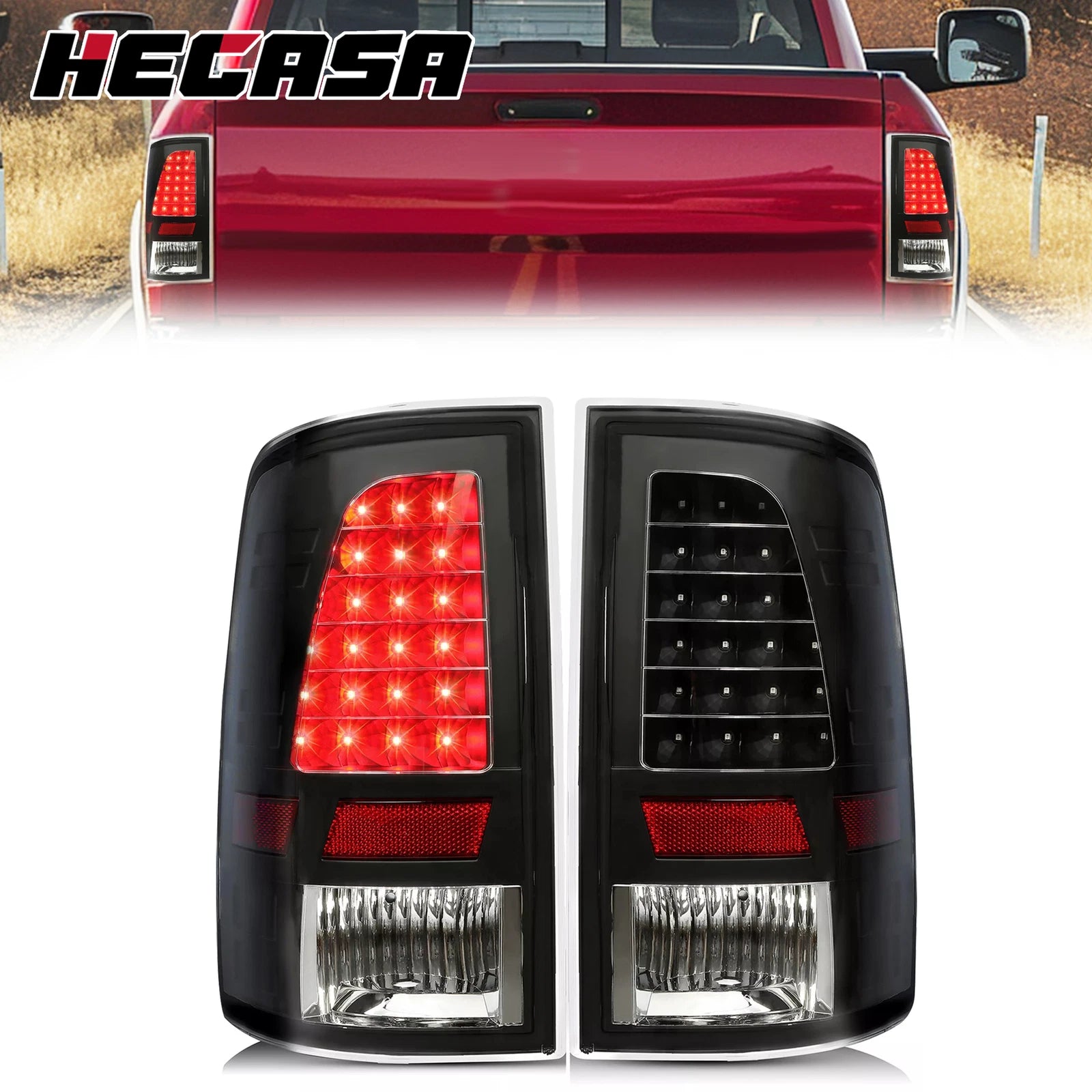 LED Tail Lights Brake Lamps for Dodge Ram 1500 2500 3500 (2009–2018)