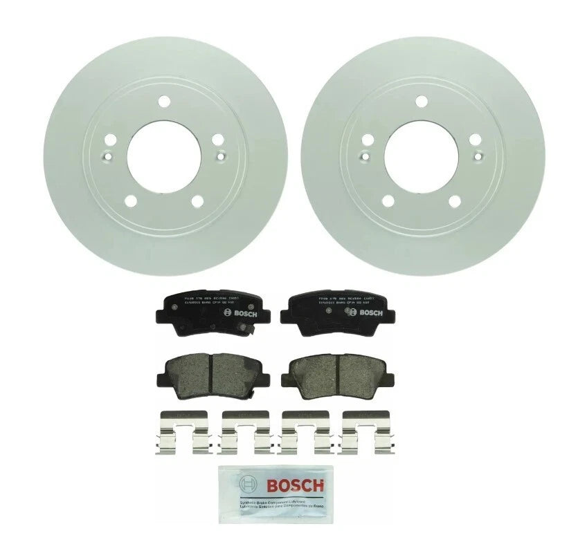 Rear Brake Kit Set of 4 for Hyundai Kia L4 (Disc Rotors, Ceramic Pads)