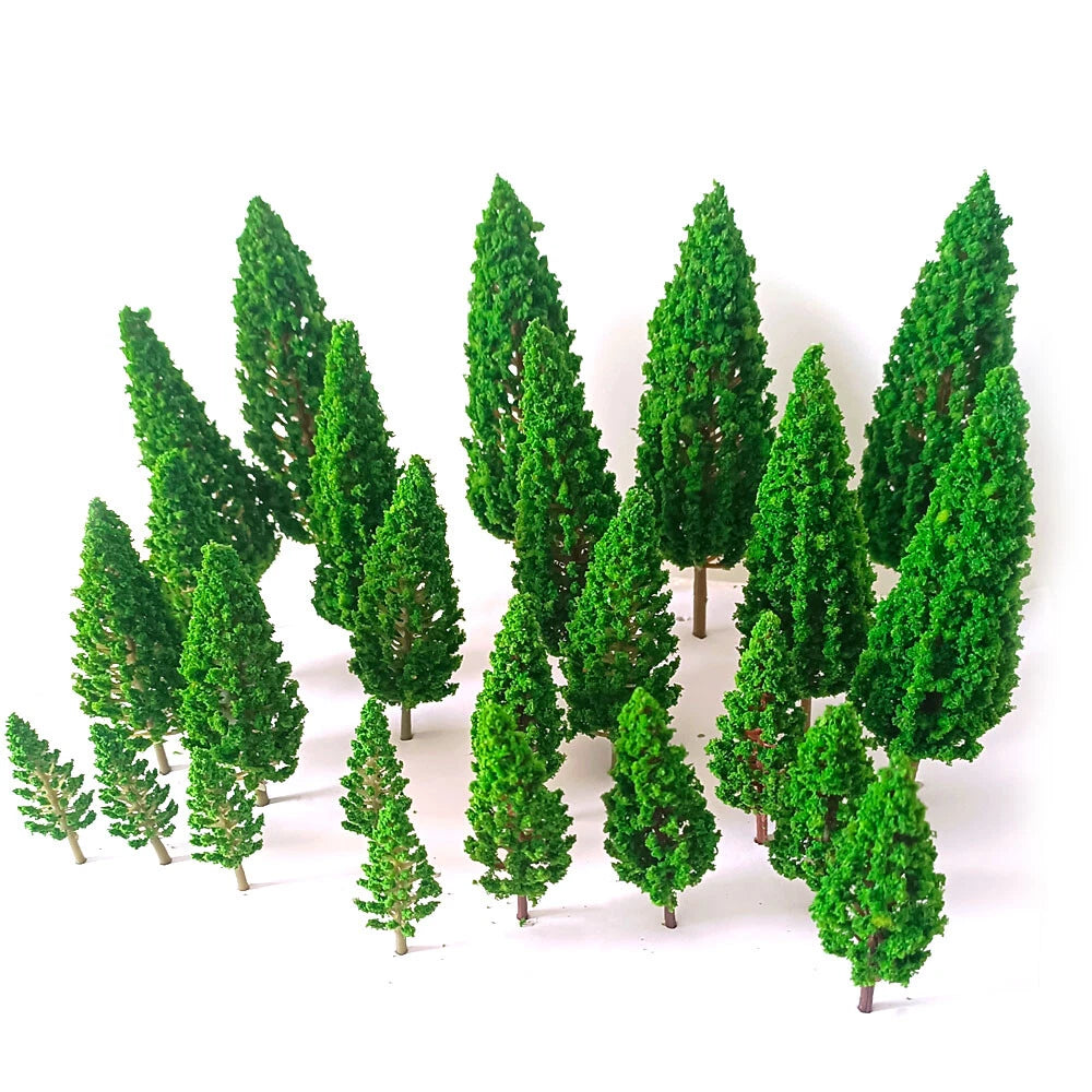 25Pcs Miniature Garden Landscape Decor for Train Railroad Scenery