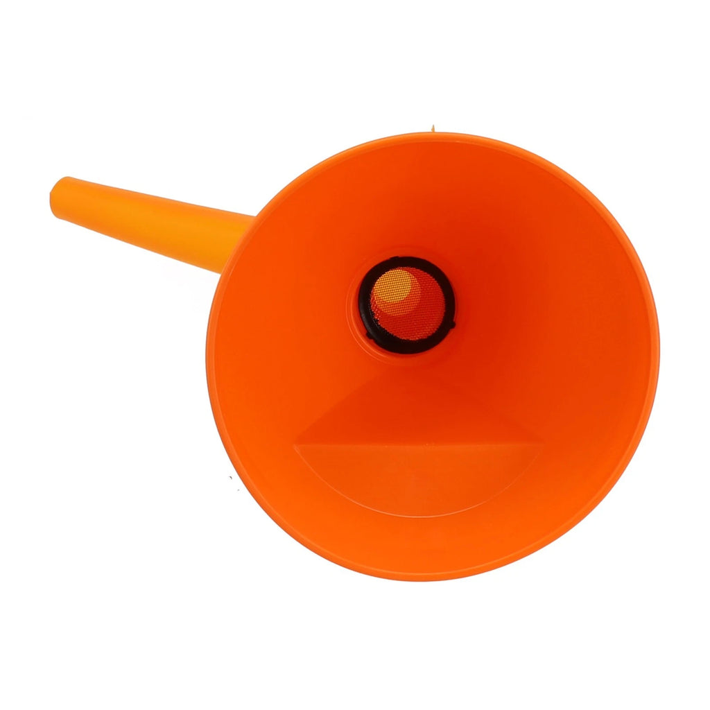 Large Detachable Funnel for Automotive Fluids - Acid Resistant, Orange