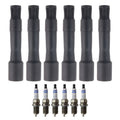 Set of 6 Bosch Platinum Spark Plugs & NGK Coil Boots for BMW E36 M3 Z3 (1992–1999)