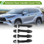 Exterior Door Handle Cover Trim for Toyota Highlander (2015–2019) Carbon Fiber Black