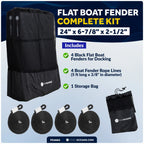 Set of 4 Black Contour Boat Fenders 24" x 6-7/8" x 2-1/2"