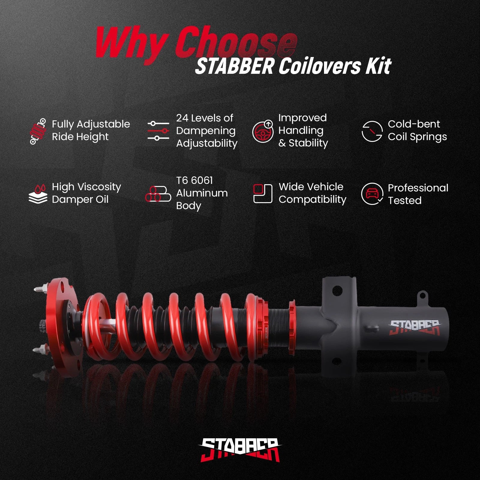 24 Way Adjustable Coilovers for Ford Mustang (2005-2014)