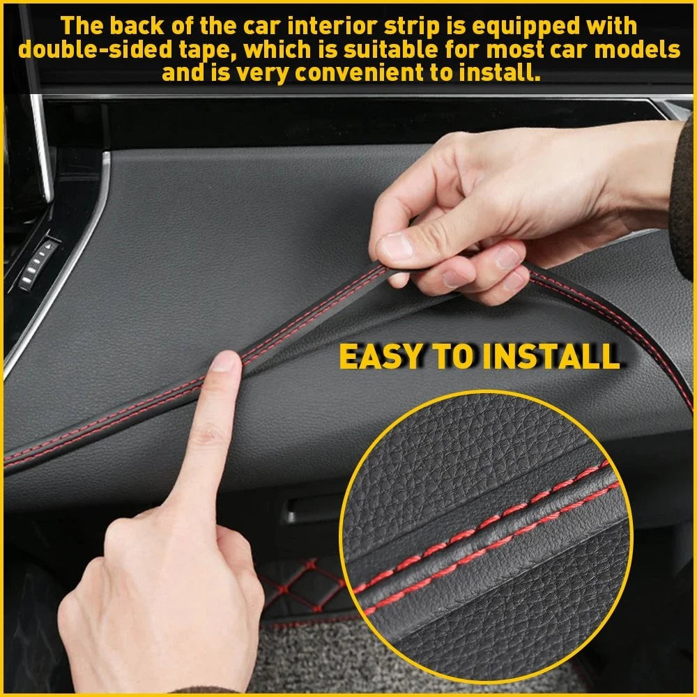 2M PU Leather Dashboard Trim Moulding Sticker for Universal Cars (2010–2023)