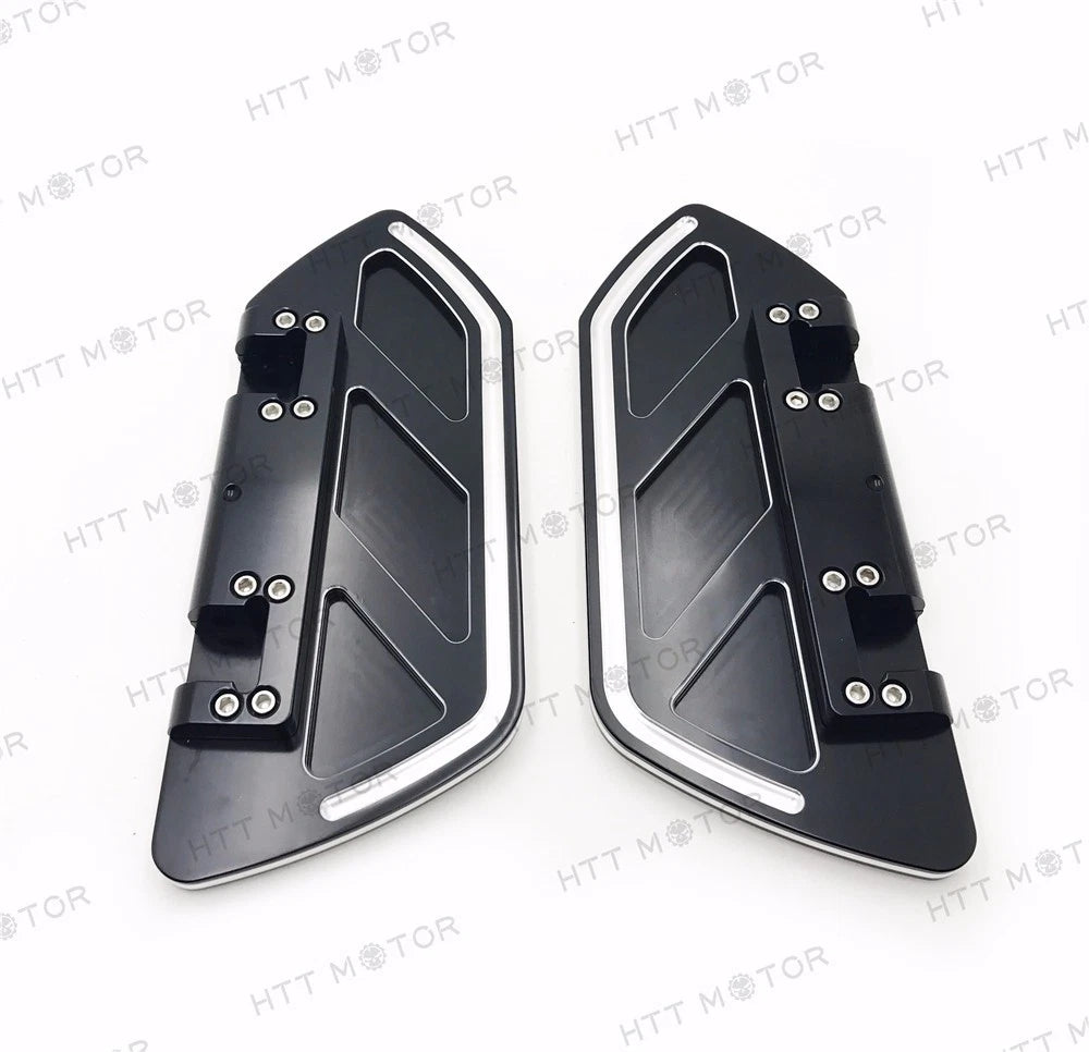 Black Billet Rear Passenger Foot Board for Harley Touring (2014–2023)