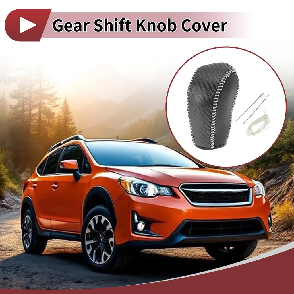1Pc Gear Shift Knob Cover for Subaru Forester (2014–2017) Black Beige Faux Leather