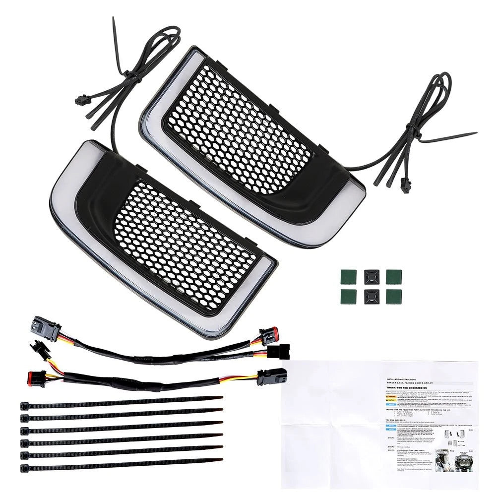 LED Running Light/Turn Signal Fairing Lower Grills for Electra Glide Road Glide